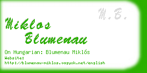 miklos blumenau business card